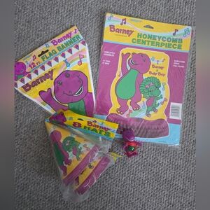 Barney Party Decoration Set with Purple and Green Accents